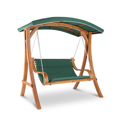 Tahiti Swing Chair Rocking Bench 110 cm 2-Seater Awning Polyester Larch